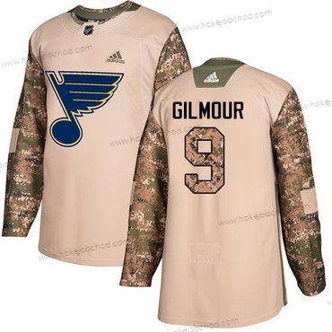 Adidas Muž St. Louis Blues #9 Doug Gilmour Camo Autentické 2017 Veterans Day Sešitý NHL Dres