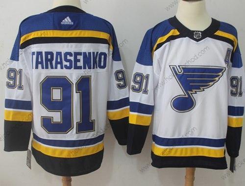 Adidas Muž St. Louis Blues #91 Vladimir Tarasenko Bílý Road Autentické Sešitý NHL Dres