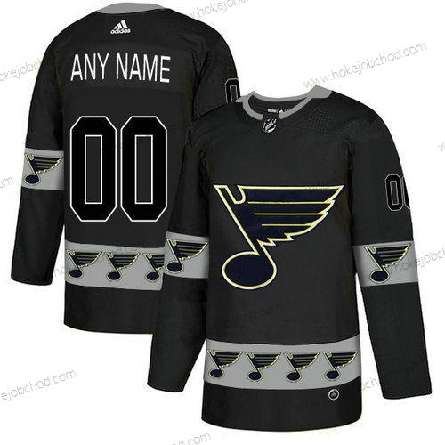 Adidas Muž St. Louis Blues Přizpůsobené Černá Tým Logos Dres