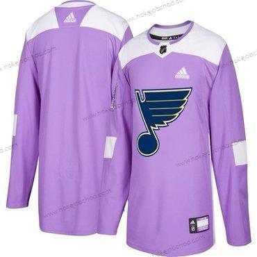 Adidas Muž St. Louis Blues Přizpůsobené Nachový Růžový Hokejový Bojuje proti rakovině Tréninkový Dres