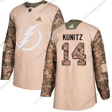 Adidas Muž Tampa Bay Lightning #14 Chris Kunitz Camo Autentické 2017 Veterans Day Sešitý NHL Dres