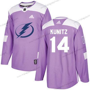 Adidas Muž Tampa Bay Lightning #14 Chris Kunitz Nachový Autentické Bojuje proti rakovině Sešitý NHL Dres