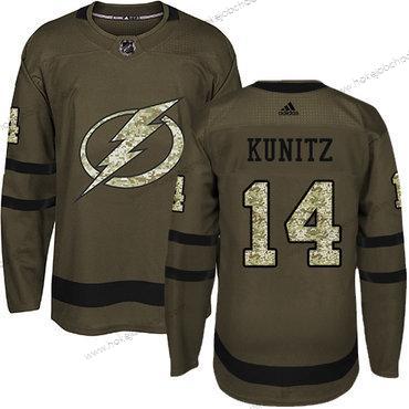 Adidas Muž Tampa Bay Lightning #14 Chris Kunitz Zelená Salute to Service Sešitý NHL Dres