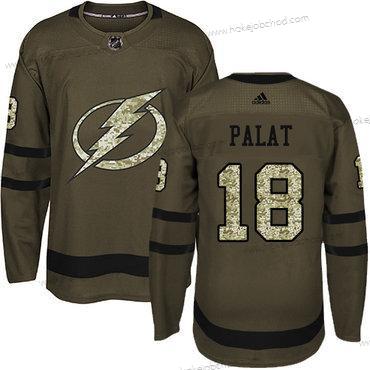 Adidas Muž Tampa Bay Lightning #18 Ondrej Palat Zelená Salute to Service Sešitý NHL Dres