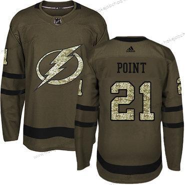 Adidas Muž Tampa Bay Lightning #21 Brayden Point Zelená Salute to Service Sešitý NHL Dres