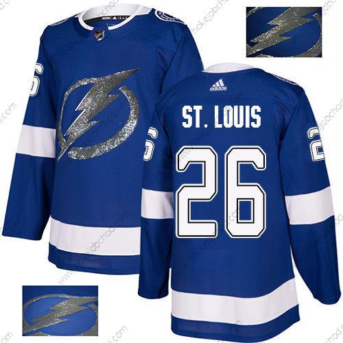 Adidas Muž Tampa Bay Lightning #26 Martin St. Louis Modrý Domácí Autentické Zlato Sešitý NHL Dres