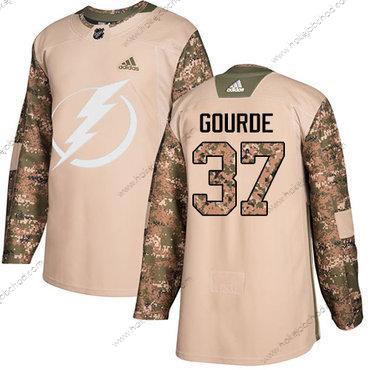 Adidas Muž Tampa Bay Lightning #37 Yanni Gourde Camo Autentické 2017 Veterans Day Sešitý NHL Dres