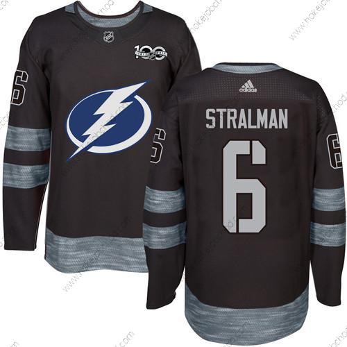 Adidas Muž Tampa Bay Lightning #6 Anton Stralman Černá 1917-2017 100th Výročí Sešitý NHL Dres