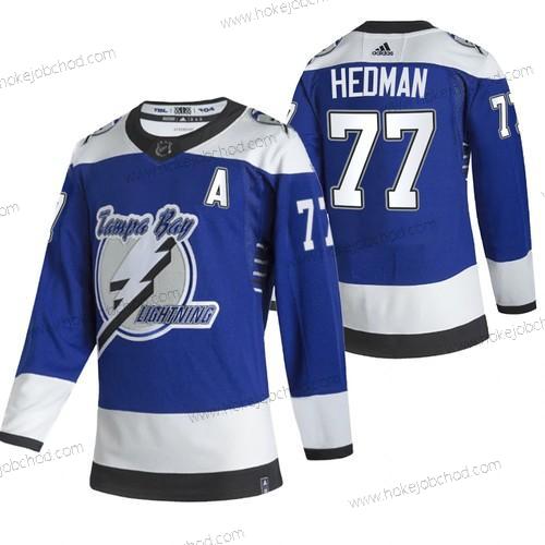 Adidas Muž Tampa Bay Lightning #77 Victor Hedman Modrý 2020-21 Obrácený Retro Náhradní NHL Dres