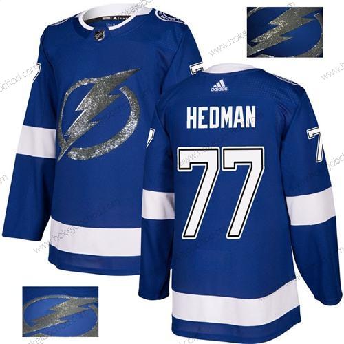 Adidas Muž Tampa Bay Lightning #77 Victor Hedman Modrý Domácí Autentické Zlato Sešitý NHL Dres