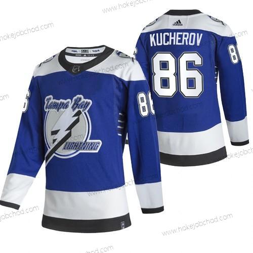 Adidas Muž Tampa Bay Lightning #86 Nikita Kucherov Modrý 2020-21 Obrácený Retro Náhradní NHL Dres