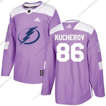 Adidas Muž Tampa Bay Lightning #86 Nikita Kucherov Nachový Autentické Bojuje proti rakovině Sešitý NHL Dres