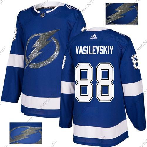 Adidas Muž Tampa Bay Lightning #88 Andrei Vasilevskiy Modrý Domácí Autentické Zlato Sešitý NHL Dres