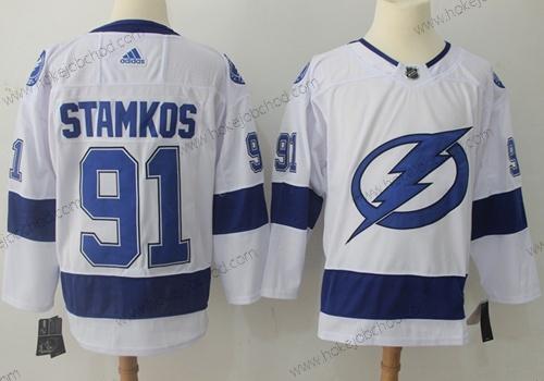 Adidas Muž Tampa Bay Lightning #91 Steven Stamkos Bílý Road Autentické Sešitý NHL Dres