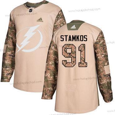 Adidas Muž Tampa Bay Lightning #91 Steven Stamkos Camo Autentické 2017 Veterans Day Sešitý NHL Dres