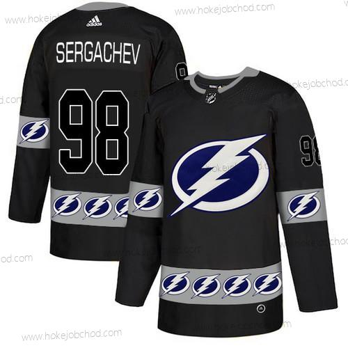 Adidas Muž Tampa Bay Lightning #98 Mikhail Sergachev Černá Tým Logos Dres