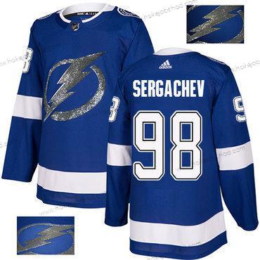 Adidas Muž Tampa Bay Lightning #98 Mikhail Sergachev Modrý Domácí Autentické Zlato Sešitý NHL Dres