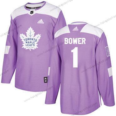 Adidas Muž Toronto Maple Leafs #1 Johnny Bower Nachový Autentické Bojuje proti rakovině Sešitý NHL Dres