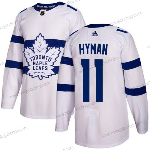 Adidas Muž Toronto Maple Leafs #11 Zach Hyman Bílý Autentické 2018 Stadium Series Sešitý NHL Dres