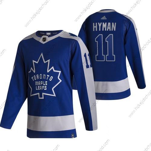 Adidas Muž Toronto Maple Leafs #11 Zach Hyman Modrý 2020-21 Obrácený Retro Náhradní NHL Dres