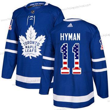 Adidas Muž Toronto Maple Leafs #11 Zach Hyman Modrý Domácí Autentické USA Flag Sešitý NHL Dres