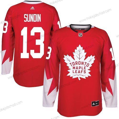 Adidas Muž Toronto Maple Leafs #13 Mats Sundin Červené Tým Kanady Autentické Sešitý NHL Dres