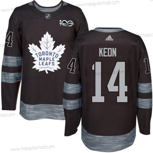 Adidas Muž Toronto Maple Leafs #14 Dave Keon Černá 100th Výročí Sešitý NHL 2017 Hokejový Dres