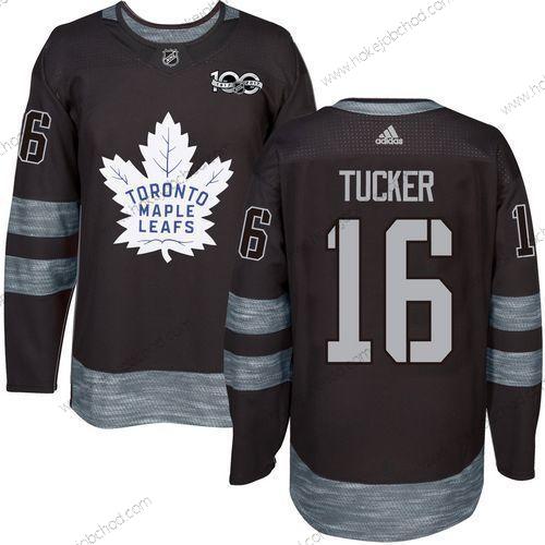 Adidas Muž Toronto Maple Leafs #16 Darcy Tucker Černá 100th Výročí Sešitý NHL 2017 Hokejový Dres