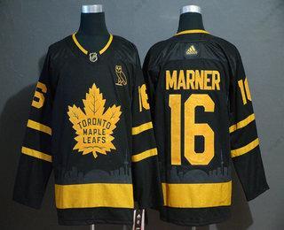 Adidas Muž Toronto Maple Leafs #16 Mitchell Marner Černá Zlatoen City Edition Sešitý NHL Dres