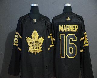 Adidas Muž Toronto Maple Leafs #16 Mitchell Marner Černá Zlatoen Sešitý NHL Dres