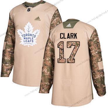 Adidas Muž Toronto Maple Leafs #17 Wendel Clark Camo Autentické 2017 Veterans Day Sešitý NHL Dres