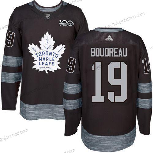 Adidas Muž Toronto Maple Leafs #19 Bruce Boudreau Černá 100th Výročí Sešitý NHL 2017 Hokejový Dres