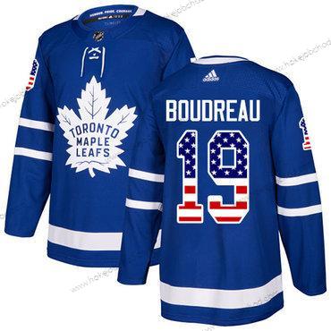 Adidas Muž Toronto Maple Leafs #19 Bruce Boudreau Modrý Domácí Autentické USA Flag Sešitý NHL Dres