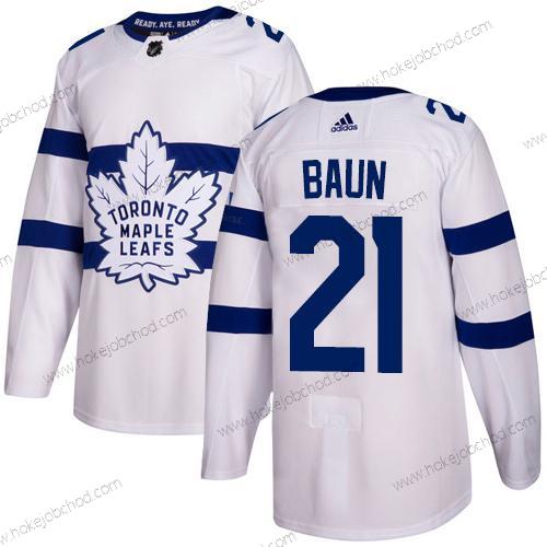 Adidas Muž Toronto Maple Leafs #21 Bobby Baun Bílý Autentické 2018 Stadium Series Sešitý NHL Dres