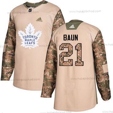 Adidas Muž Toronto Maple Leafs #21 Bobby Baun Camo Autentické 2017 Veterans Day Sešitý NHL Dres