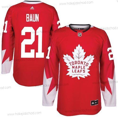 Adidas Muž Toronto Maple Leafs #21 Bobby Baun Červené Tým Kanady Autentické Sešitý NHL Dres