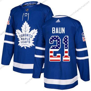 Adidas Muž Toronto Maple Leafs #21 Bobby Baun Modrý Domácí Autentické USA Flag Sešitý NHL Dres