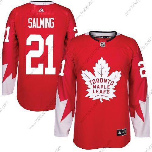 Adidas Muž Toronto Maple Leafs #21 Borje Salming Červené Tým Kanady Autentické Sešitý NHL Dres