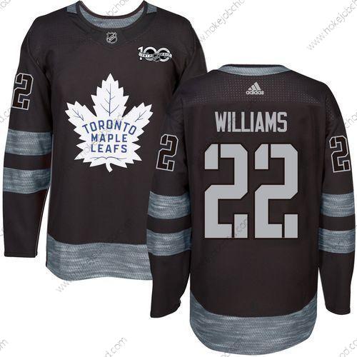 Adidas Muž Toronto Maple Leafs #22 Tiger Williams Černá 100th Výročí Sešitý NHL 2017 Hokejový Dres