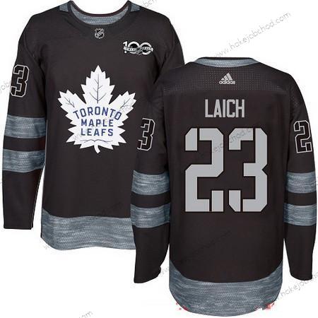 Adidas Muž Toronto Maple Leafs #23 Brooks Laich Černá 100th Výročí Sešitý NHL 2017 Hokejový Dres