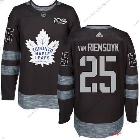 Adidas Muž Toronto Maple Leafs #25 James Van Riemsdyk Černá 100th Výročí Sešitý NHL 2017 Hokejový Dres