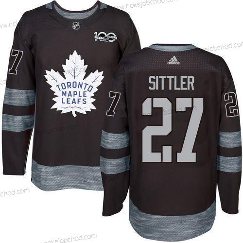 Adidas Muž Toronto Maple Leafs #27 Darryl Sittler Černá 100th Výročí Sešitý NHL 2017 Hokejový Dres