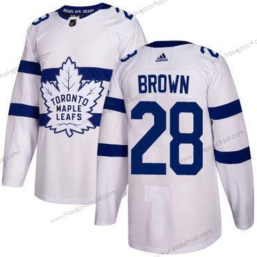 Adidas Muž Toronto Maple Leafs #28 Connor Brown Bílý Autentické 2018 Stadium Series Sešitý NHL Dres