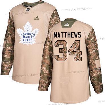 Adidas Muž Toronto Maple Leafs #34 Auston Matthews Camo Autentické 2017 Veterans Day Sešitý NHL Dres