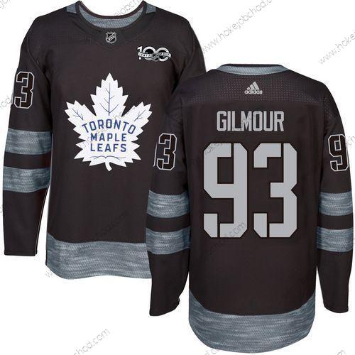 Adidas Muž Toronto Maple Leafs #93 Doug Gilmour Černá 100th Výročí Sešitý NHL 2017 Hokejový Dres