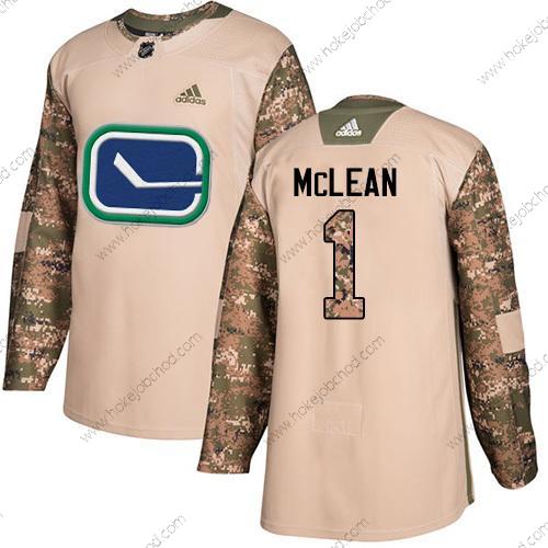 Adidas Muž Vancouver Canucks #1 Kirk Mclean Camo Autentické 2017 Veterans Day Sešitý NHL Dres