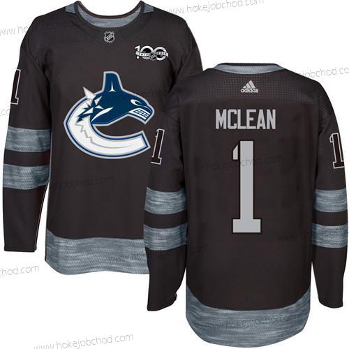 Adidas Muž Vancouver Canucks #1 Kirk Mclean Černá 100th Výročí Sešitý NHL 2017 Hokejový Dres