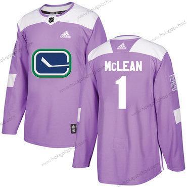 Adidas Muž Vancouver Canucks #1 Kirk Mclean Nachový Autentické Bojuje proti rakovině Sešitý NHL Dres