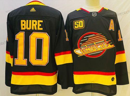 Adidas Muž Vancouver Canucks #10 Pavel Bure Černá 50Th Sezóna Sešitý NHL Dres