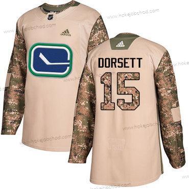 Adidas Muž Vancouver Canucks #15 Derek Dorsett Camo Autentické 2017 Veterans Day Sešitý NHL Dres